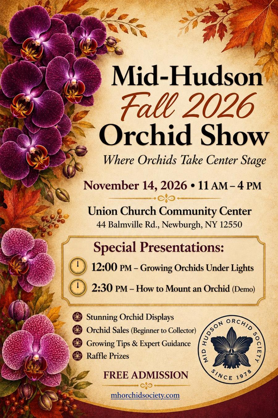 *Mid-Hudson Orchid Society Fall 2026 Orchid Show